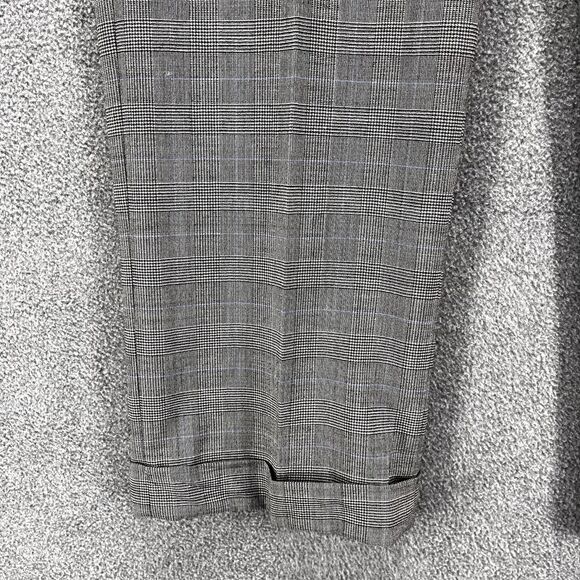 Lands‎ End Pants Womens 34 Gray Plaid Bootcut cuffed flat front pocket - Picture 6 of 16